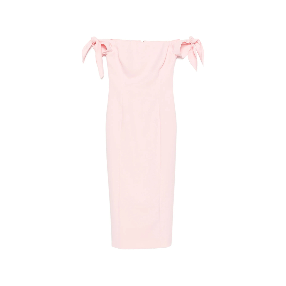 Carolina Herrera Off-shoulder Bow-detail Midi Dress