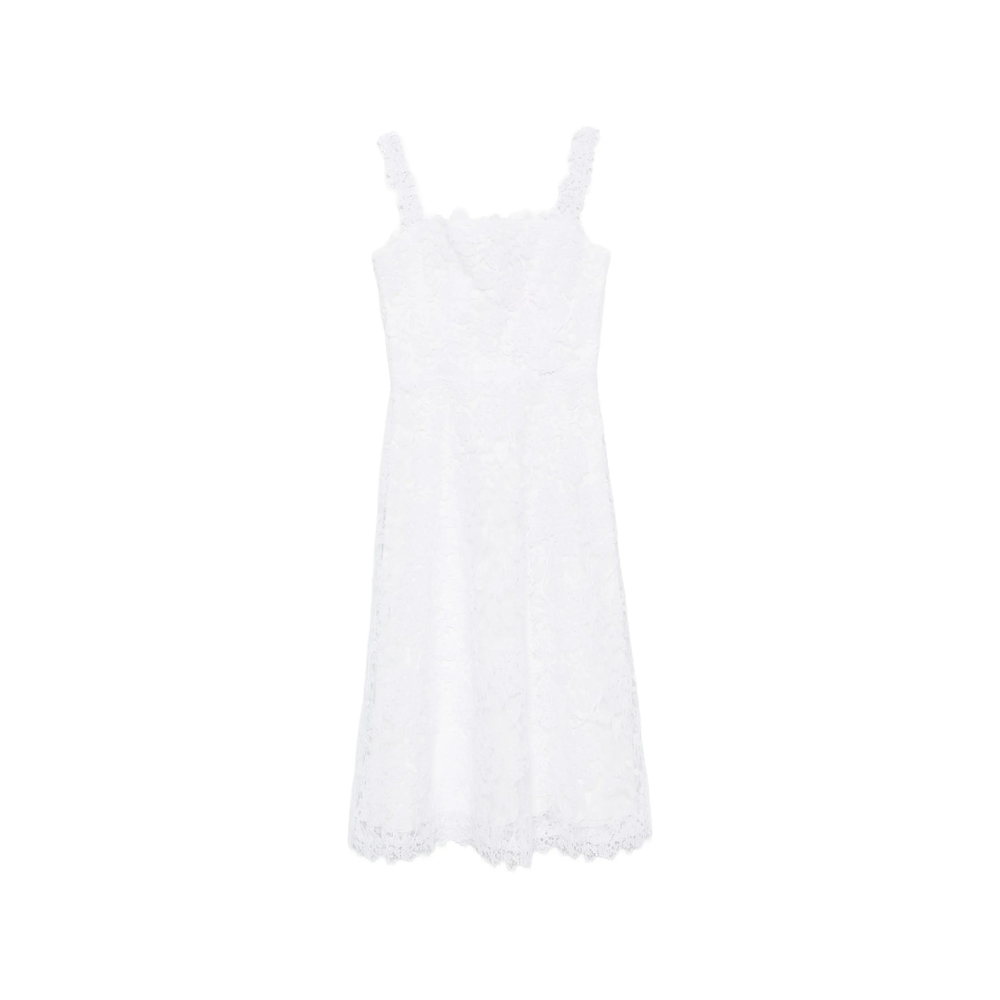 Carolina Herrera Guipure Lace Flared Midi Dress