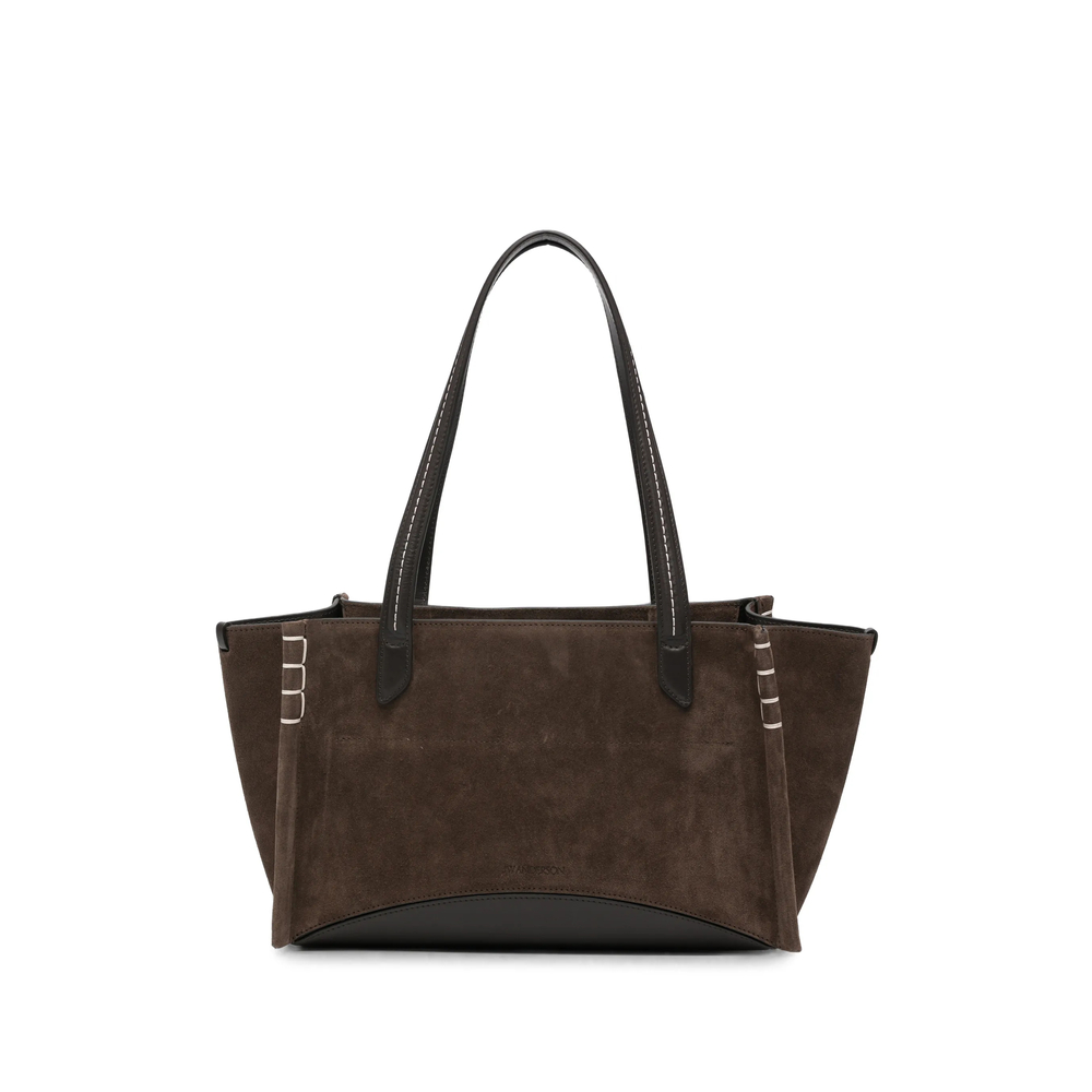 Jw Anderson Contrast-stitch Suede Tote Bag