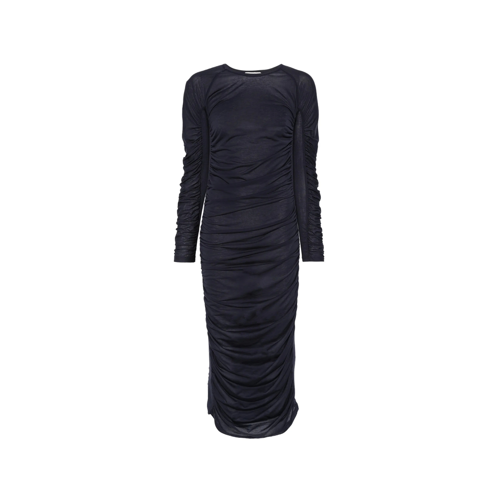 Jw Anderson Ruched Long-sleeve Midi Dress