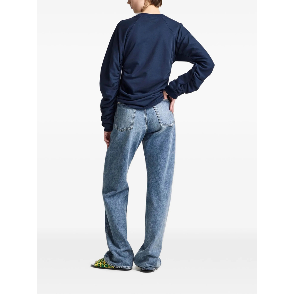 Ruched Raglan-Sleeve Sweatshirt