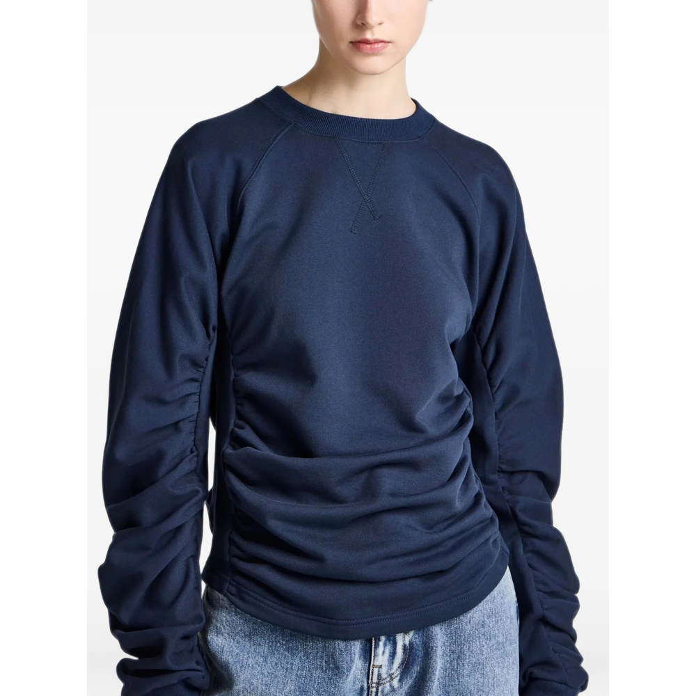 Ruched Raglan-Sleeve Sweatshirt