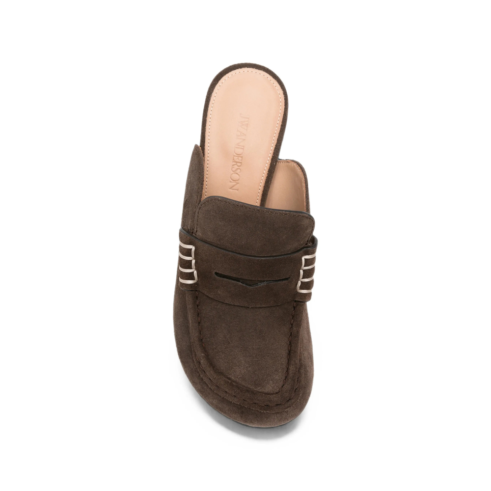 Suede Block-Heel Loafers