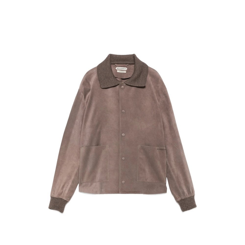 Jw Anderson Suede Ribbed-trim Jacket