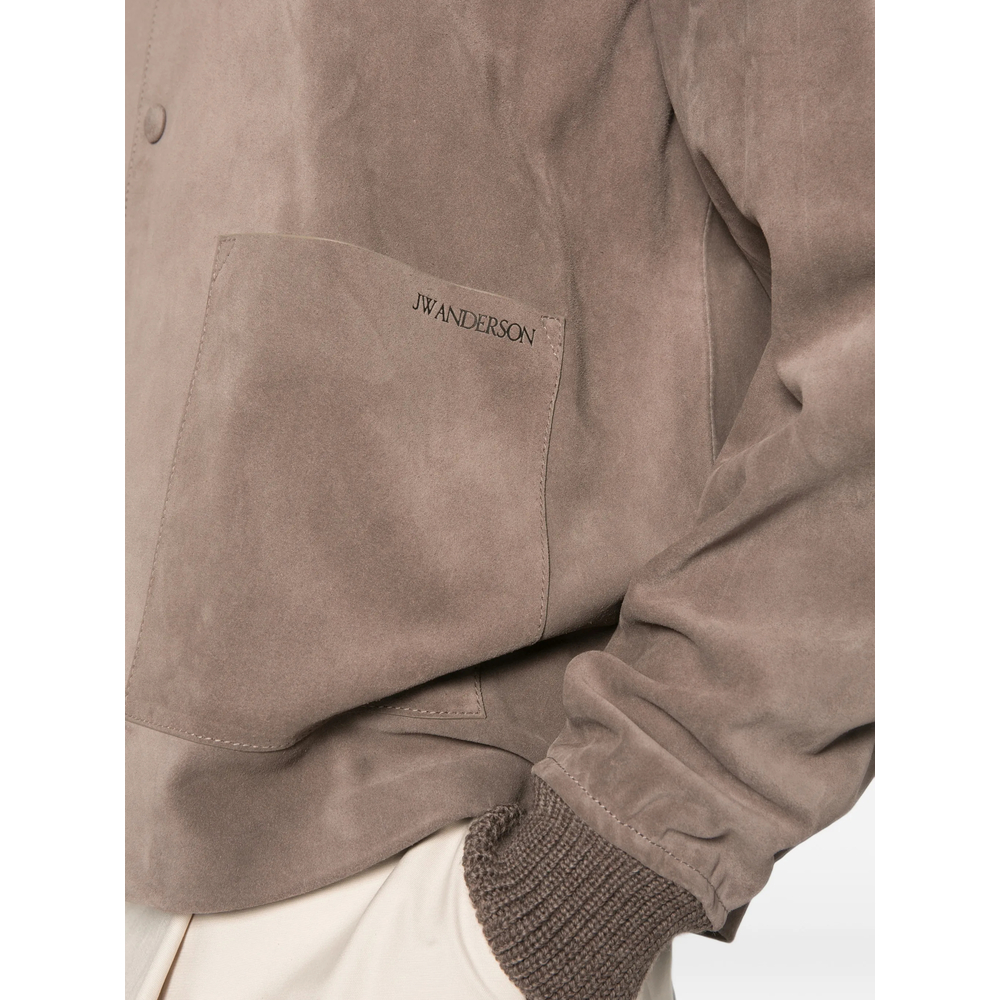 Suede Ribbed-Trim Jacket