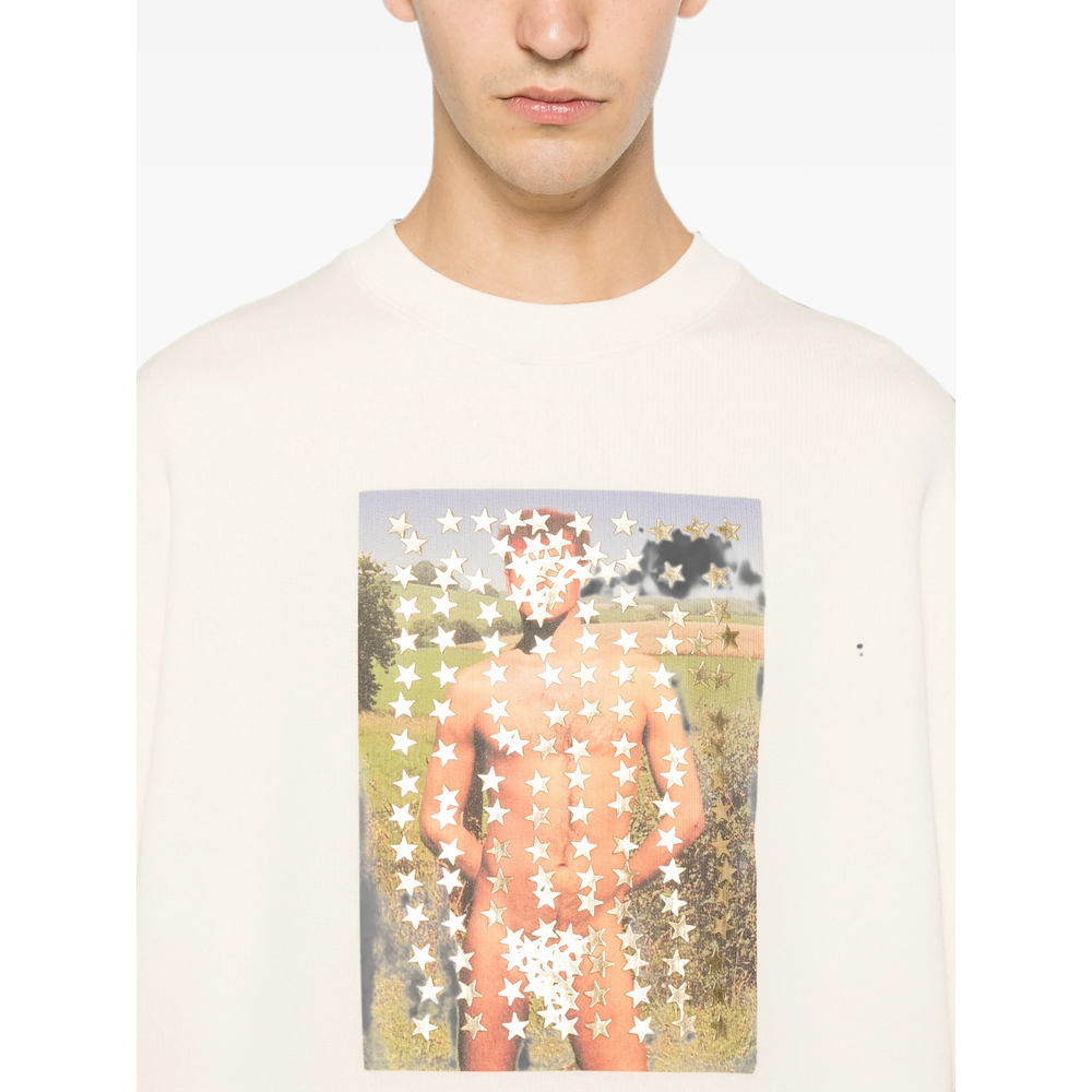 Graphic-Print Star-Patch Sweatshirt