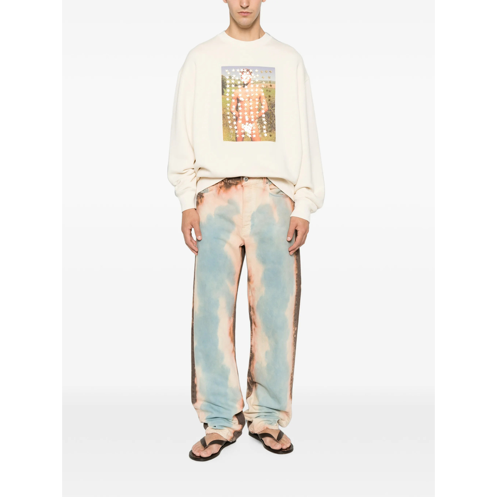 Graphic-Print Star-Patch Sweatshirt