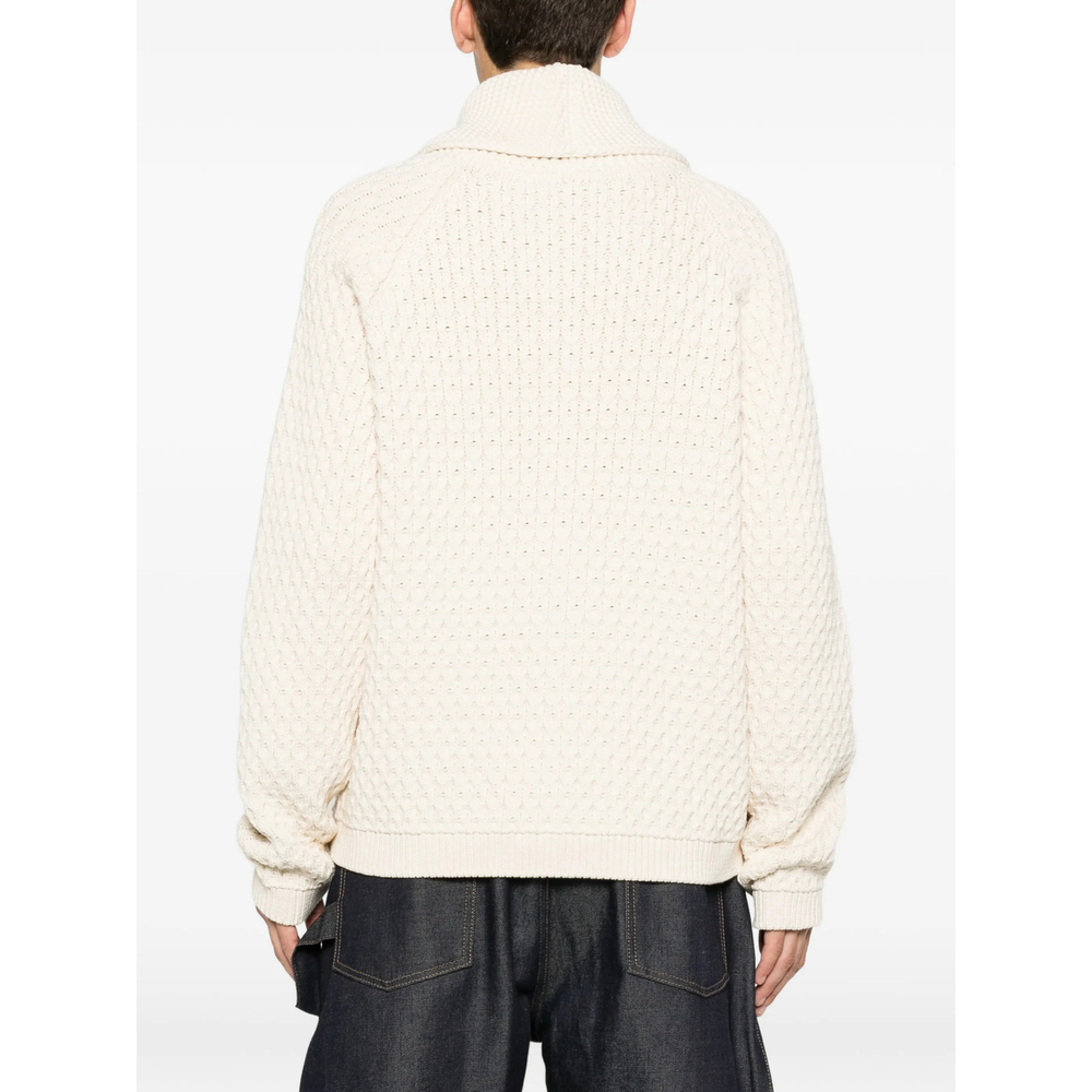 Cable Front Zip Sweater