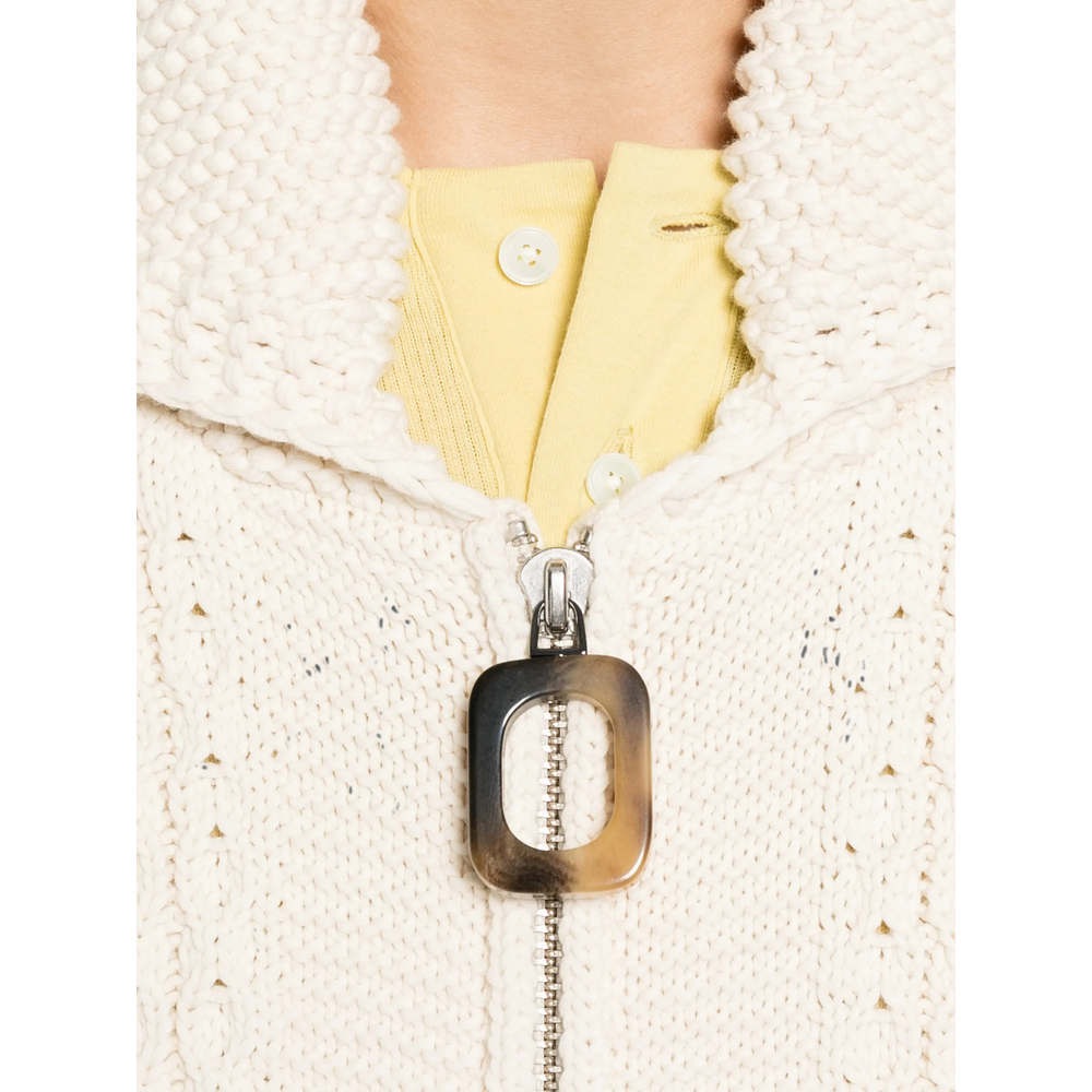 Cable Front Zip Sweater