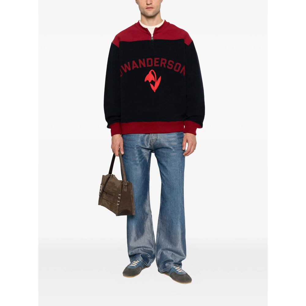 Logo-Embroidered Half-Zip Sweater
