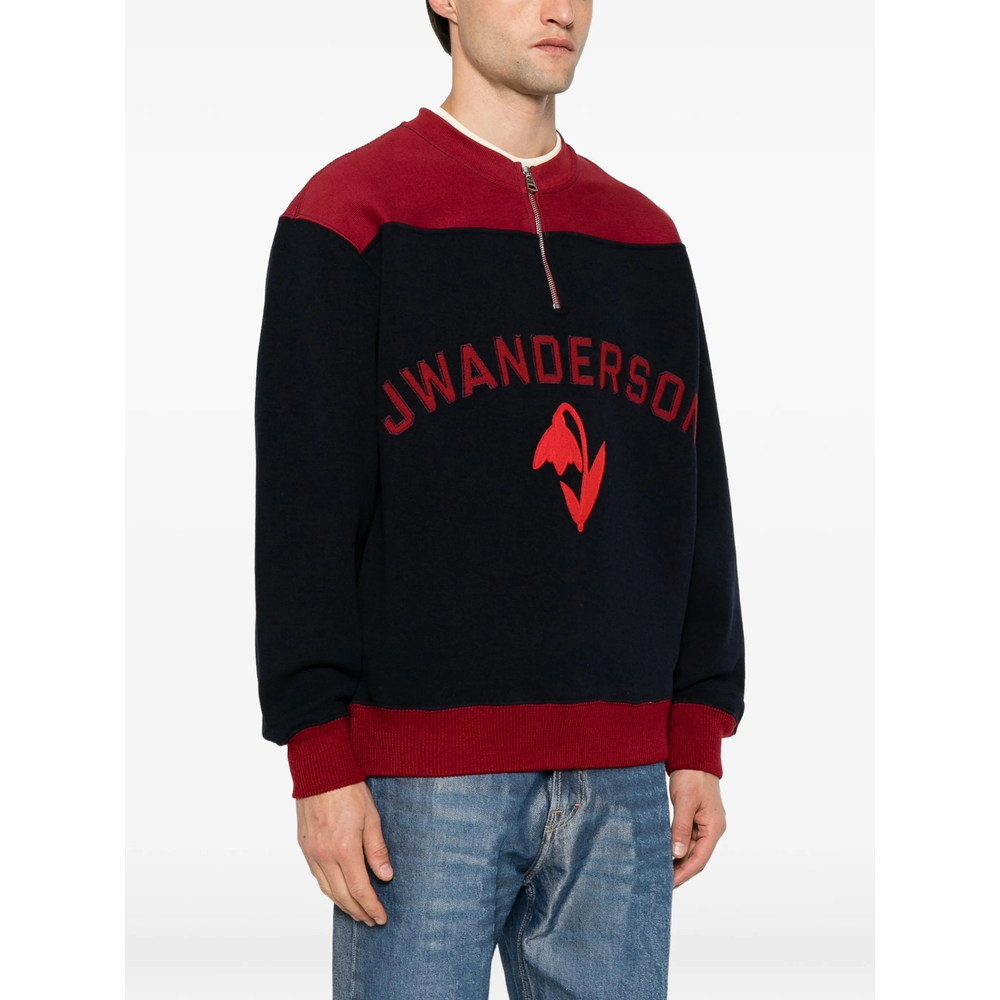 Logo-Embroidered Half-Zip Sweater