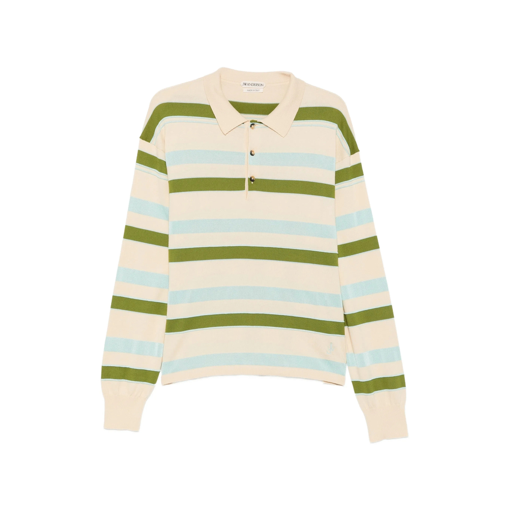 Jw Anderson Striped Long-sleeve Polo Shirt