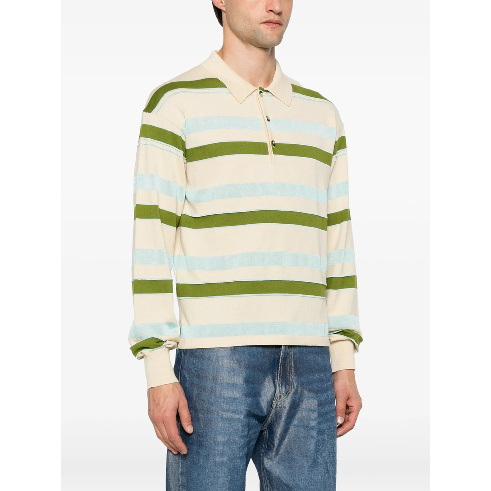 Striped Long-Sleeve Polo Shirt