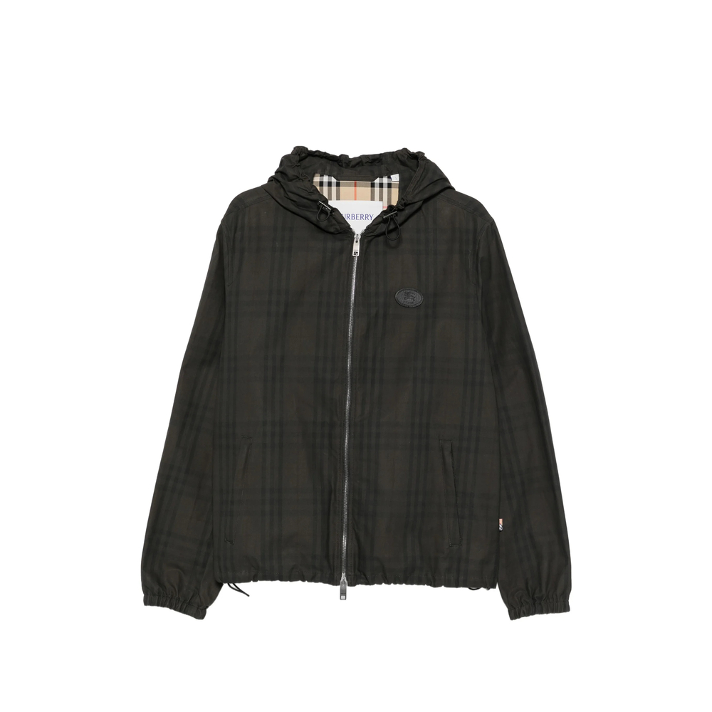 Check Cotton Newport Hooded Jacket