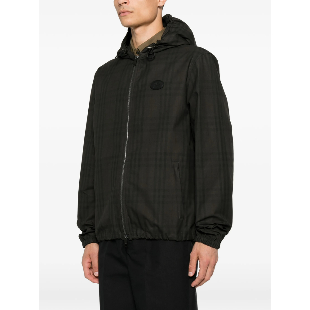 Check Cotton Newport Hooded Jacket