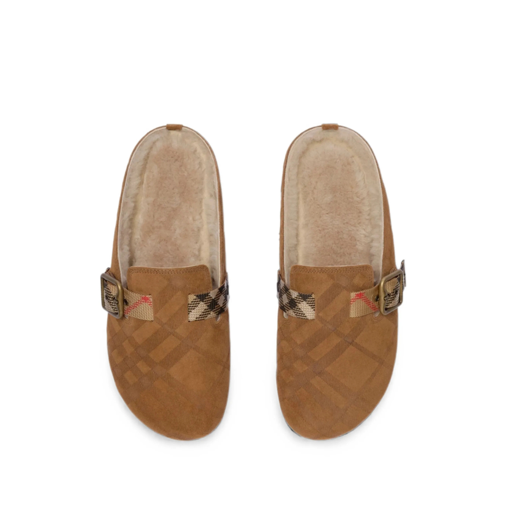 Check Shearling Urchin Clogs
