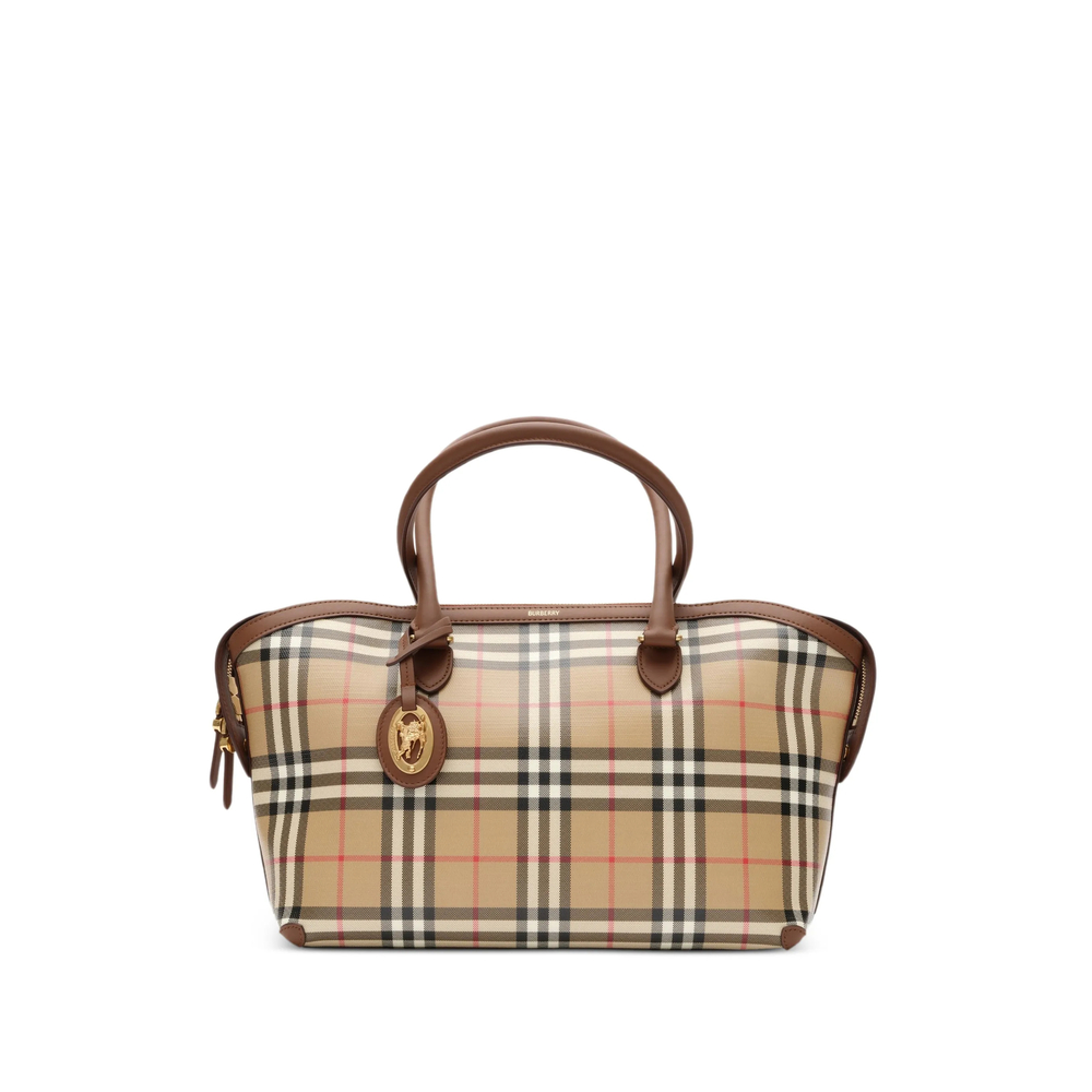 Small Check Zip Tote