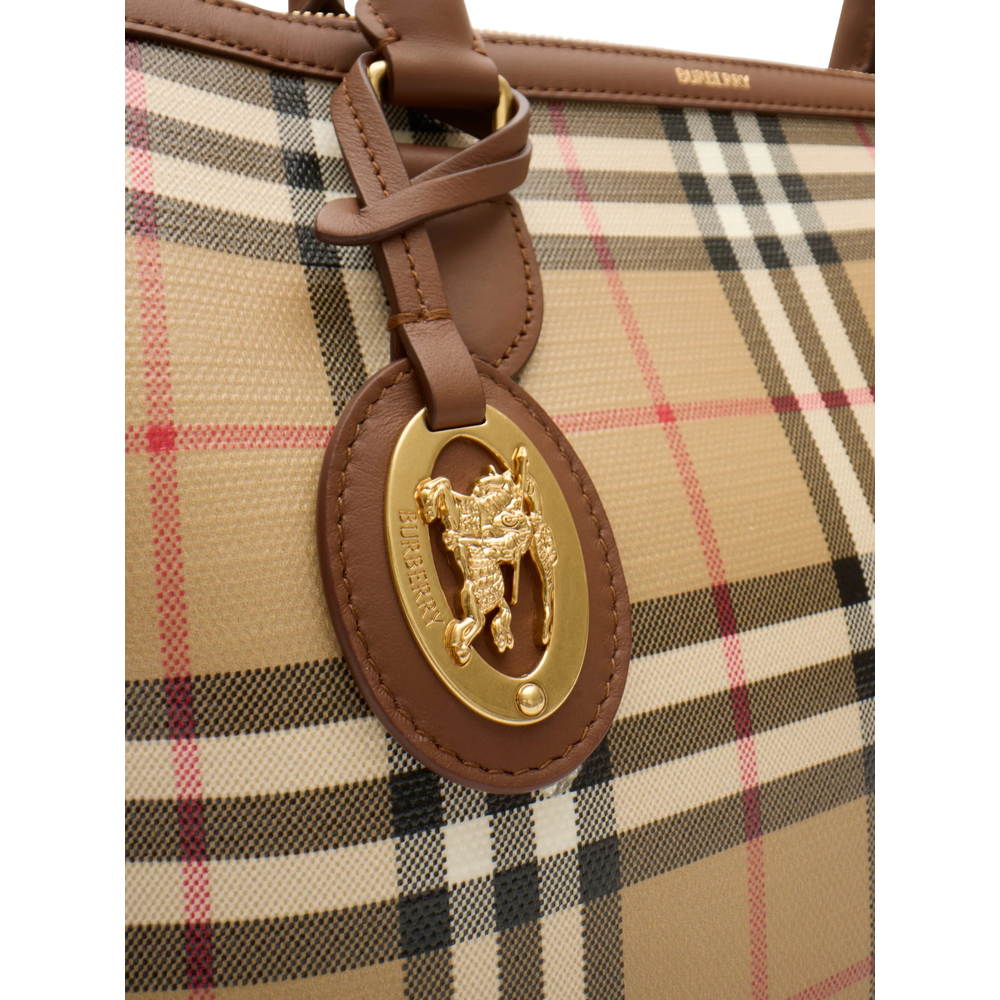 Small Check Zip Tote