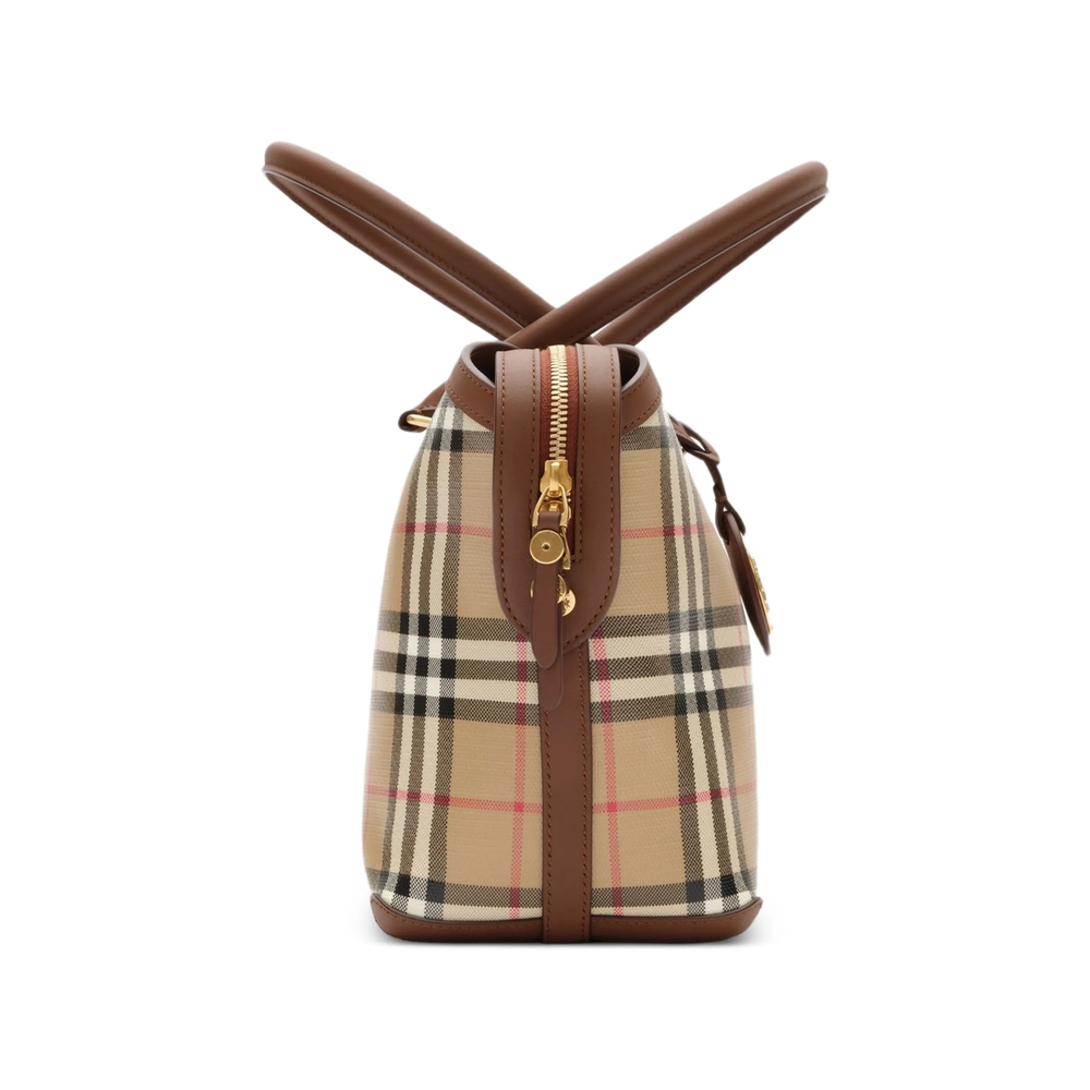 Small Check Zip Tote