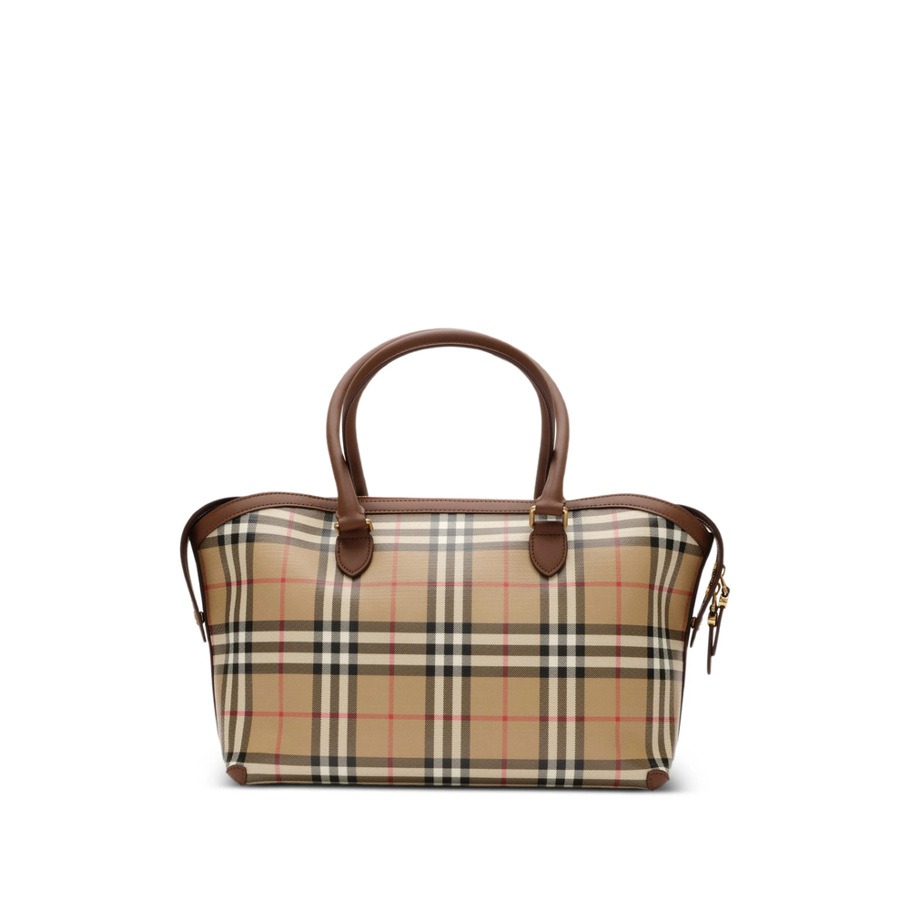 Small Check Zip Tote
