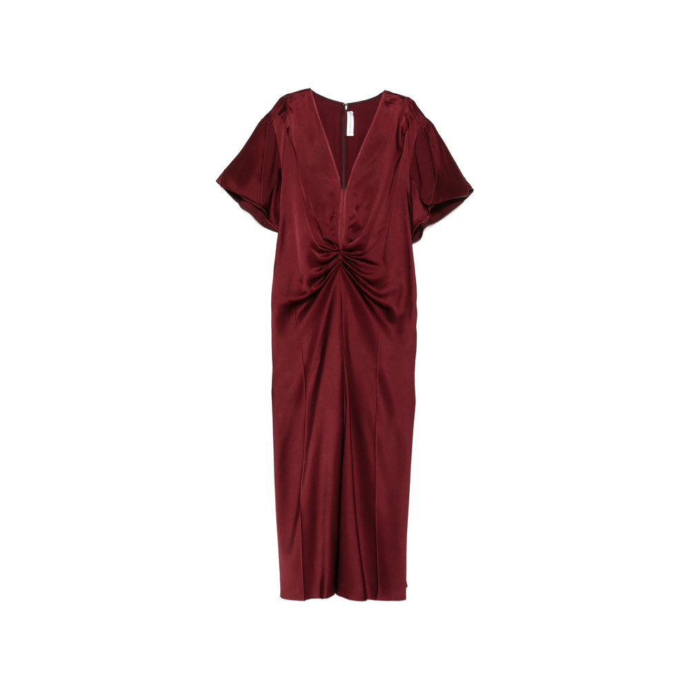 Victoria Beckham V-neck Gathered Midi Dress