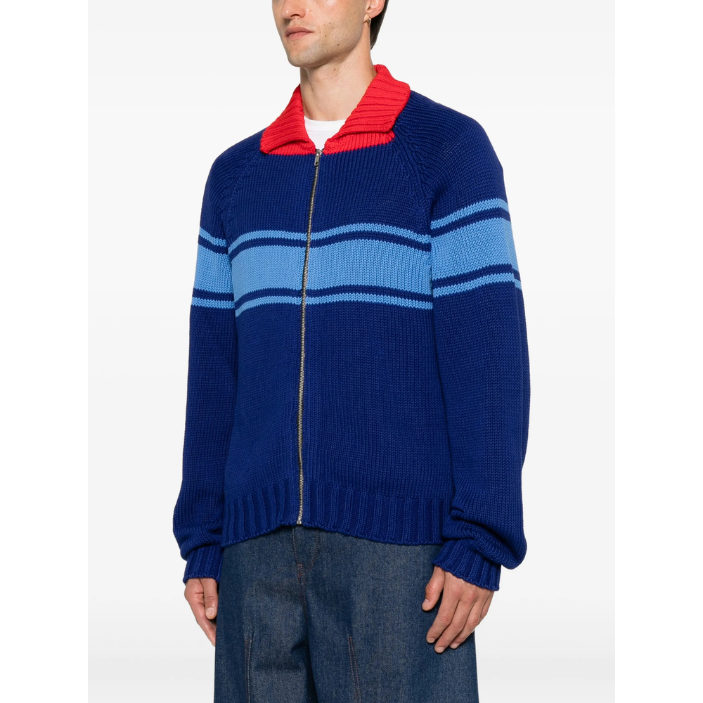 Striped Zip-Up Cardigan
