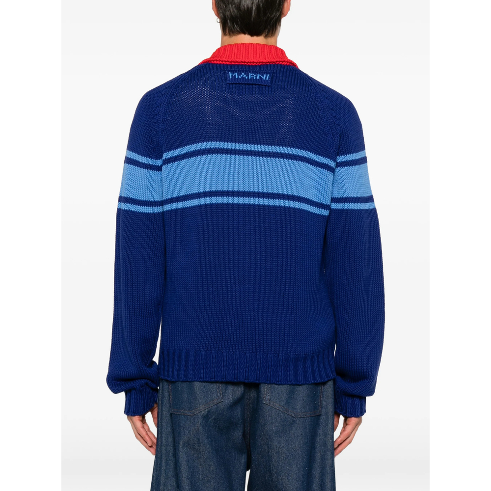 Striped Zip-Up Cardigan