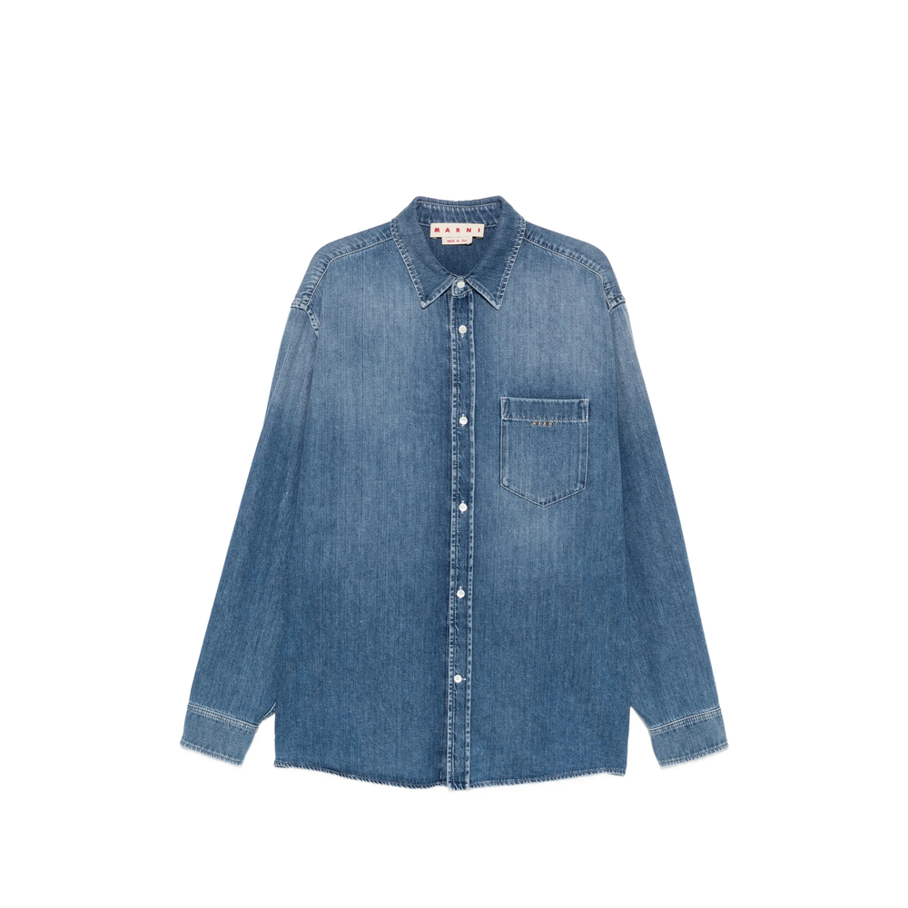 Marni Spread-collar Chest-pocket Shirt
