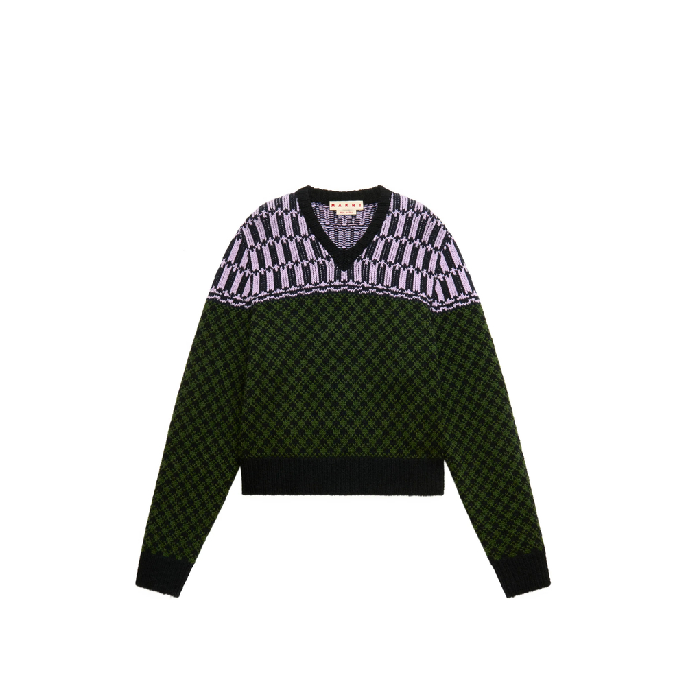 Marni Jacquard-knit Geometric-motif Sweater