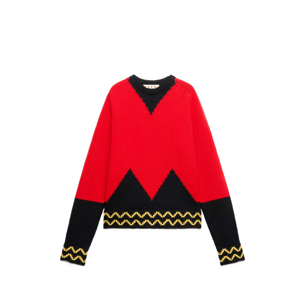 Marni Wool Sweater With M Intarsia