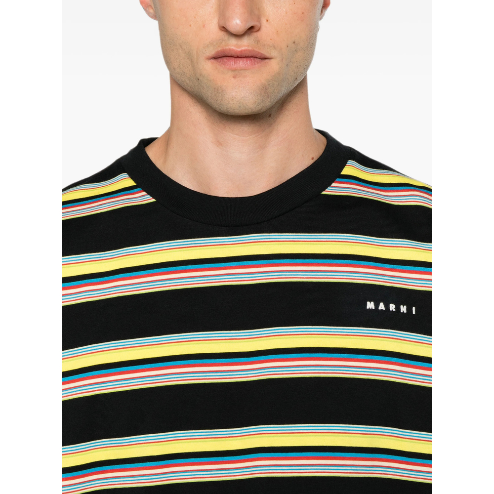 Striped Logo-Print Cotton T-Shirt
