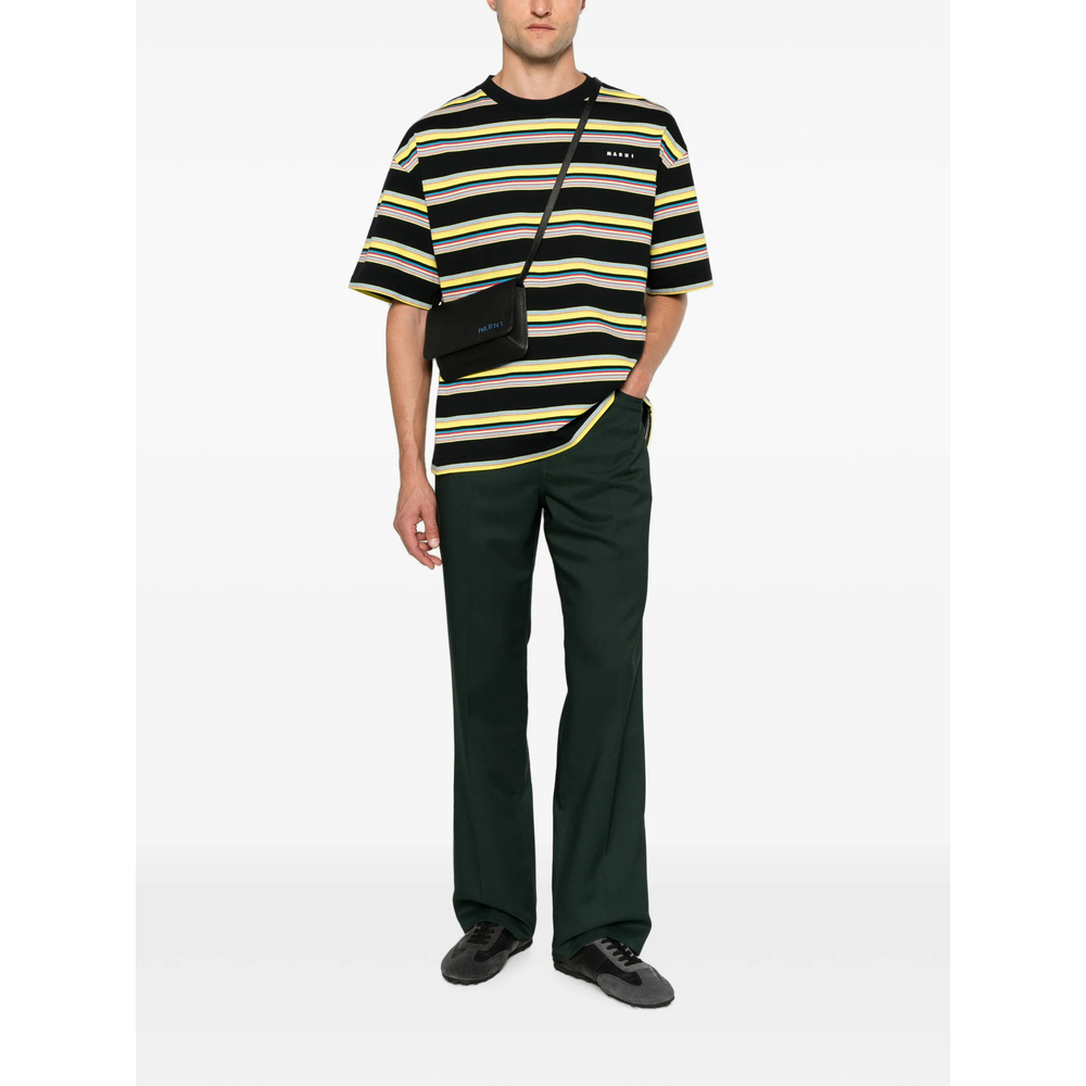 Striped Logo-Print Cotton T-Shirt