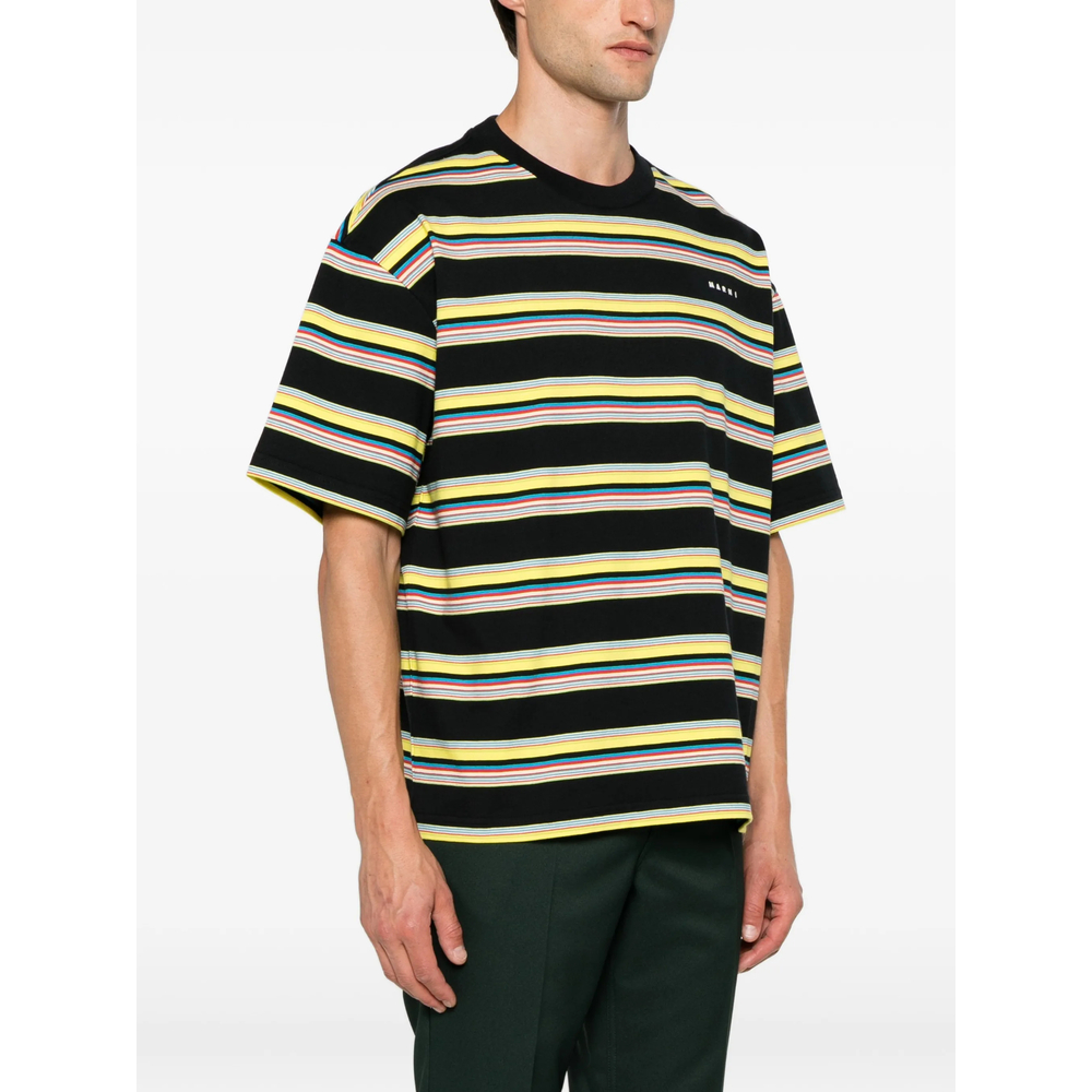 Striped Logo-Print Cotton T-Shirt