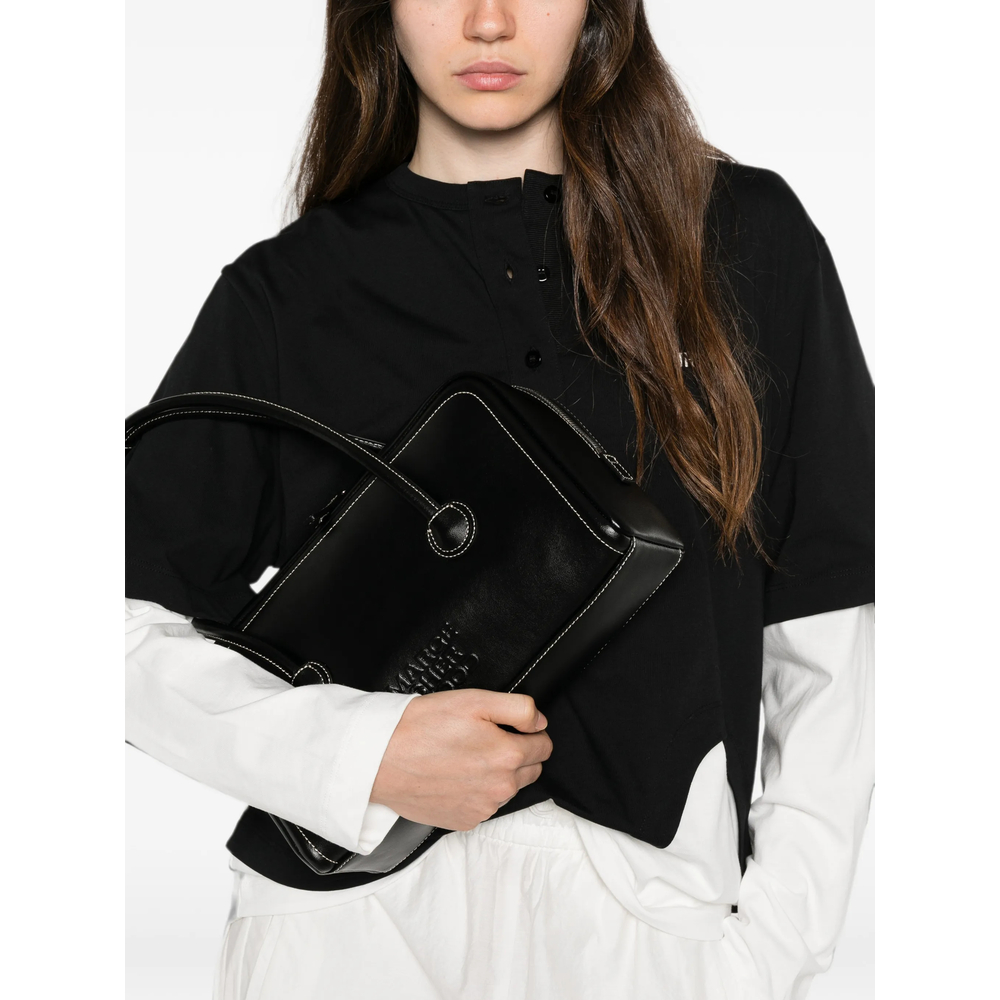 Margesherwood Contrast-Stitch Embossed-Logo Tote Bag