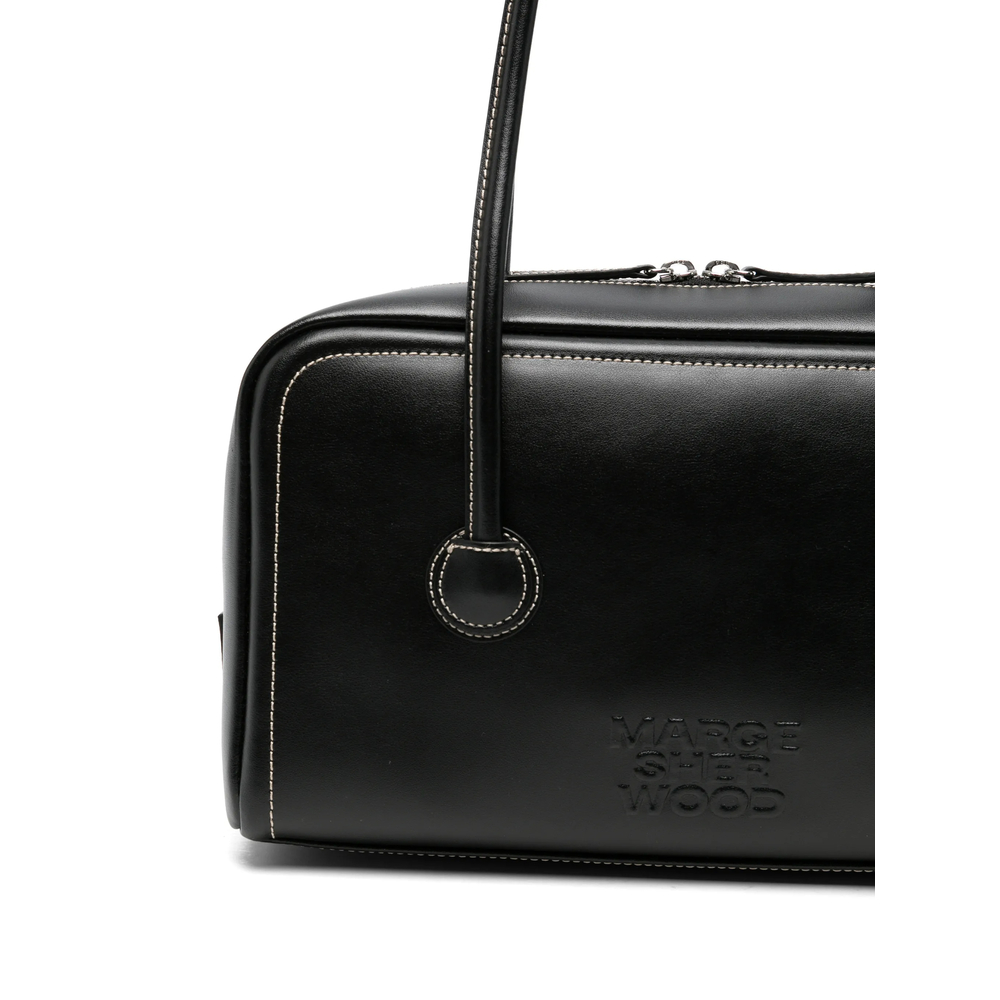 Margesherwood Contrast-Stitch Embossed-Logo Tote Bag