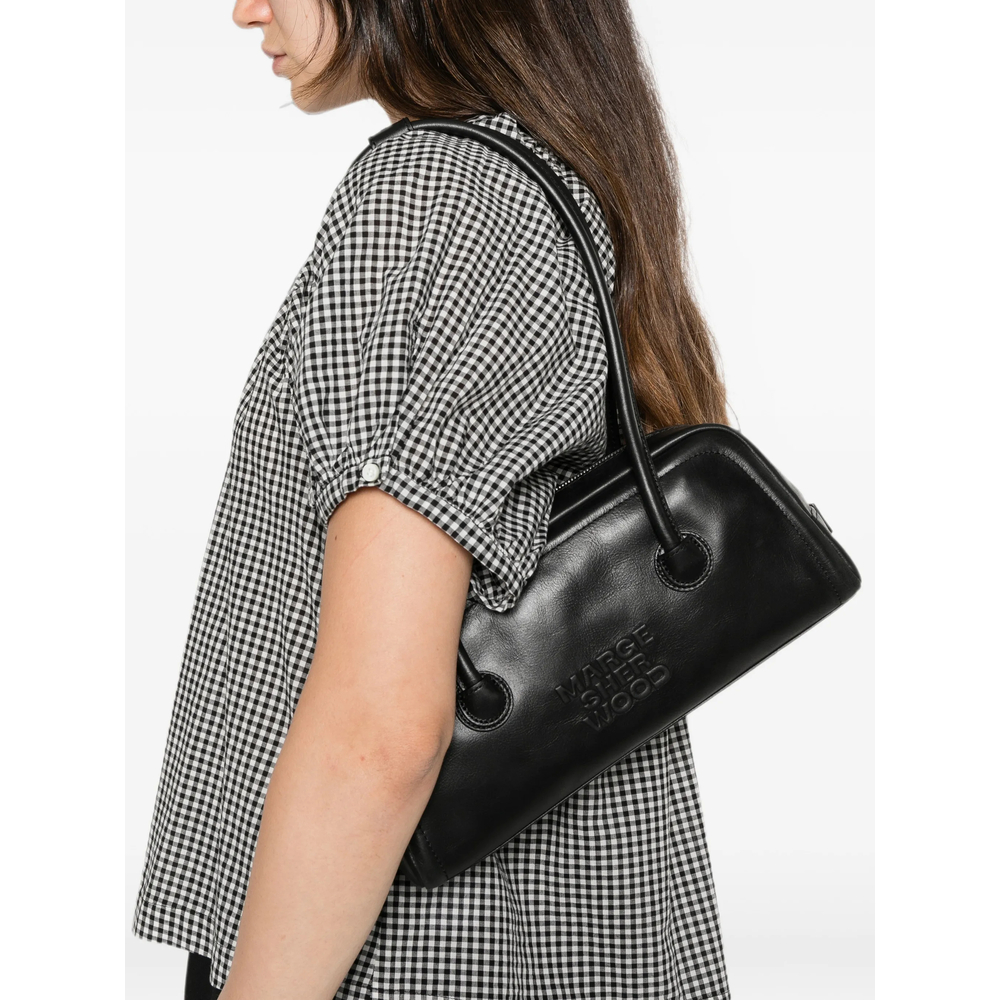 Margesherwood Soft Boston Logo-Debossed Shoulder Bag