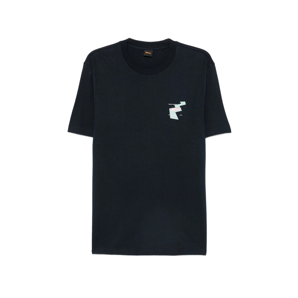 Boss Cotton-jersey T-shirt With Printed Artwork