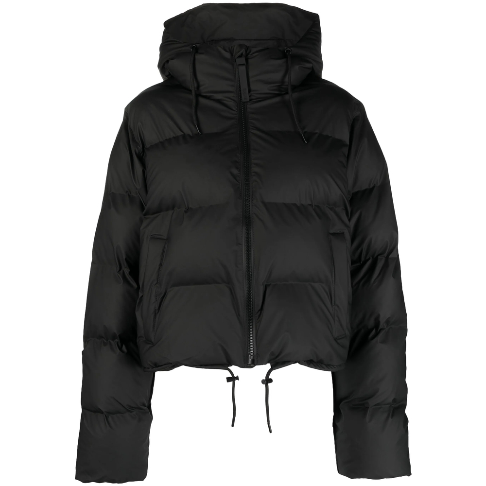 Rains W Alta Hooded Puffer Jacket In Black