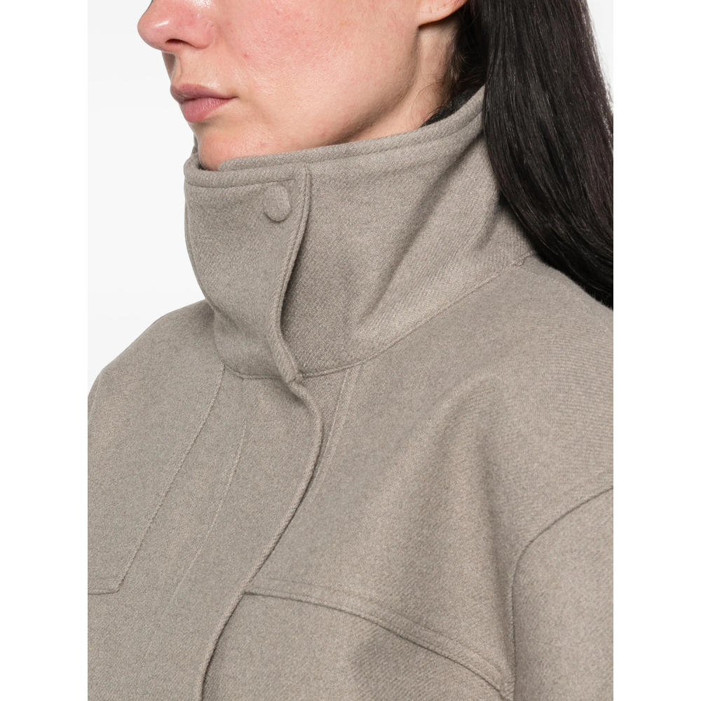 Belted High-Neck Bomber Jacket