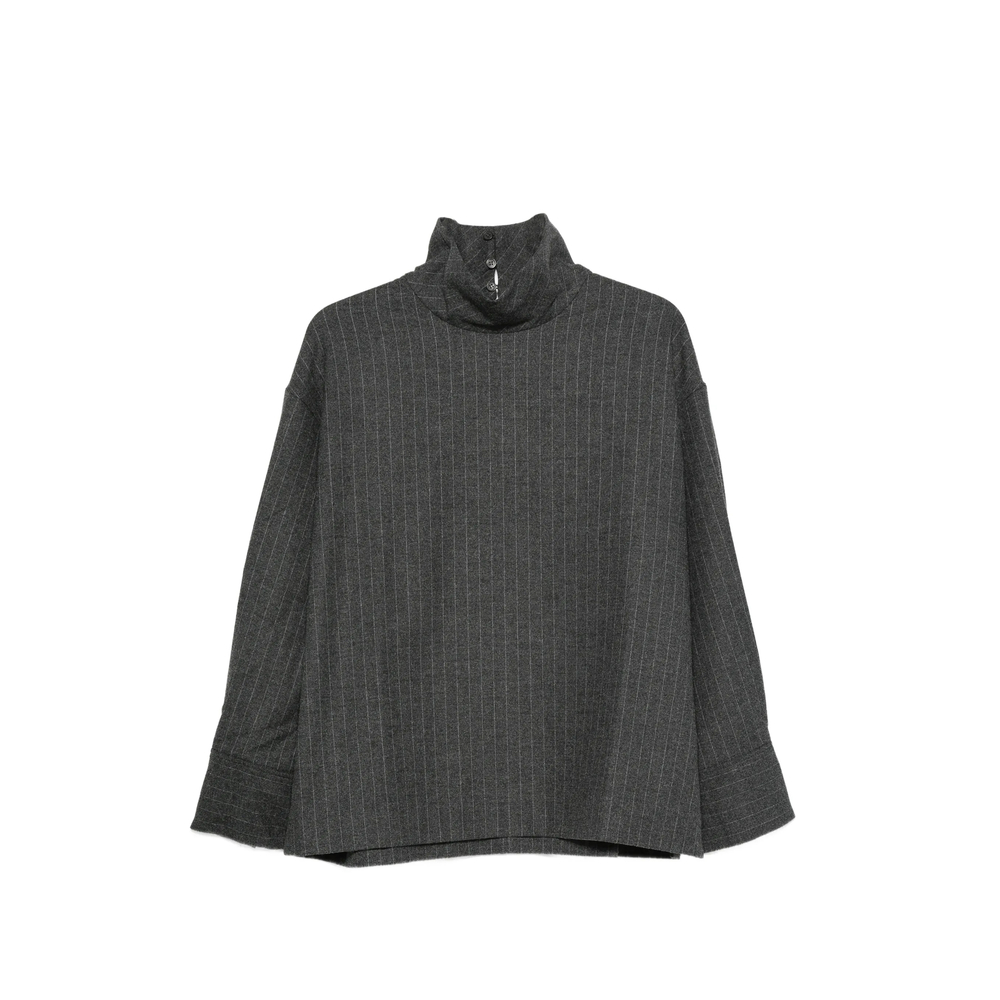 La Piscine Pinstripe-pattern High-neck Blouse