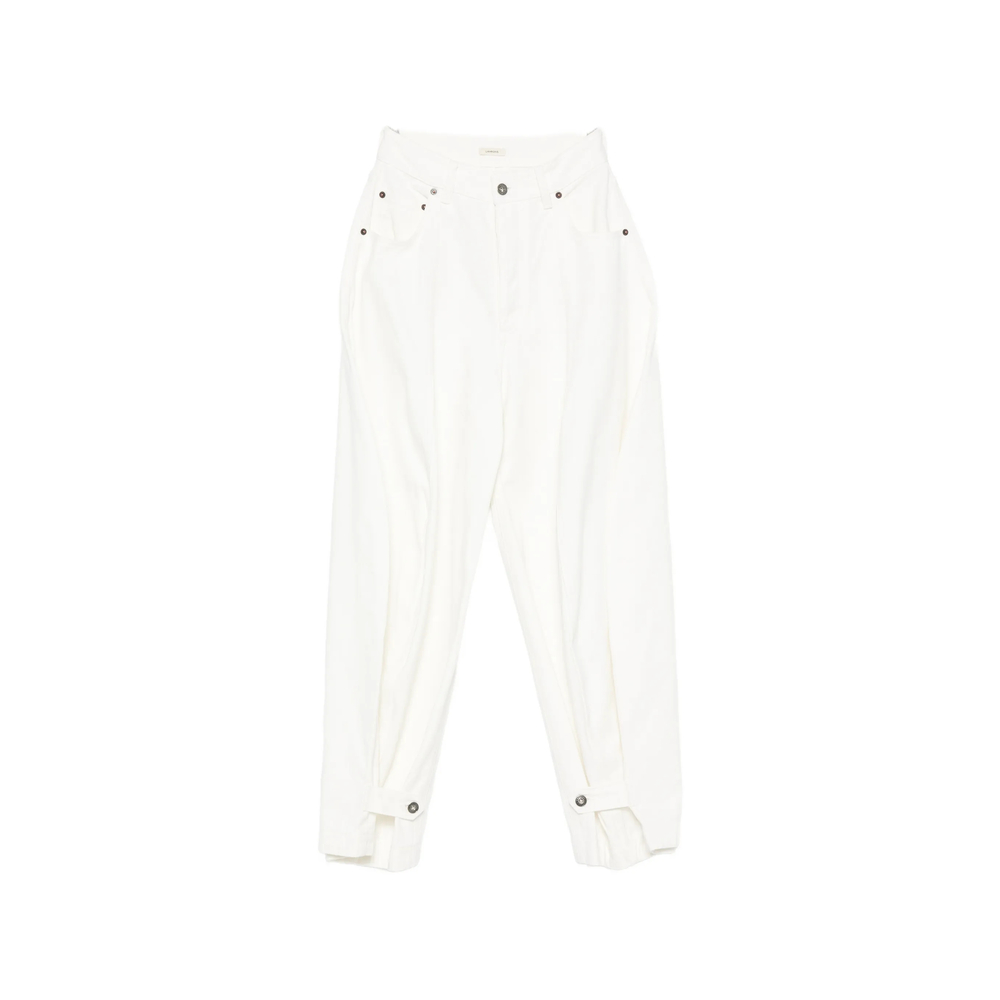 Lamrons Buttoned-cuff Pleated Jeans