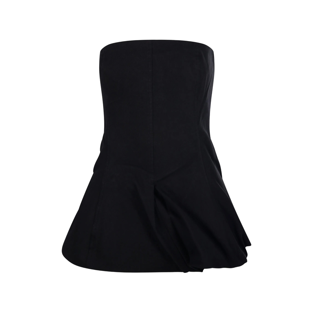 Strapless Bubble-Hem Top