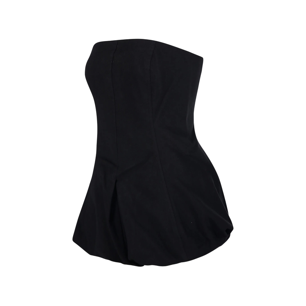 Strapless Bubble-Hem Top