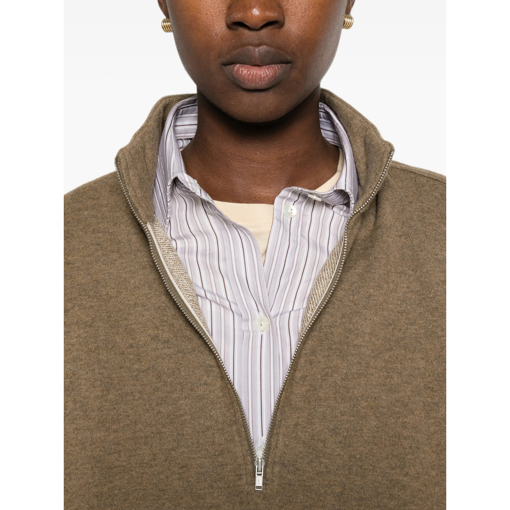 Quarter-Zip Elasticated-Hem Sweater