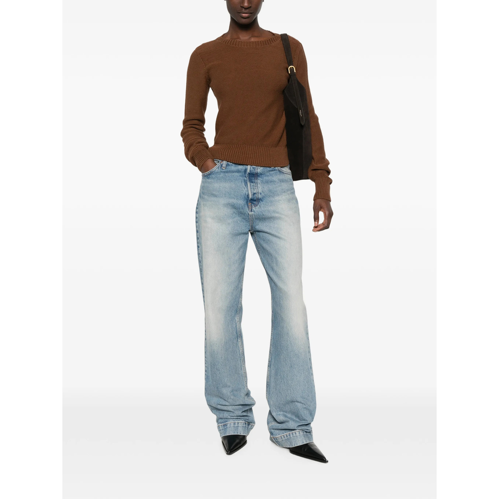Ribbed-Trim Sweater