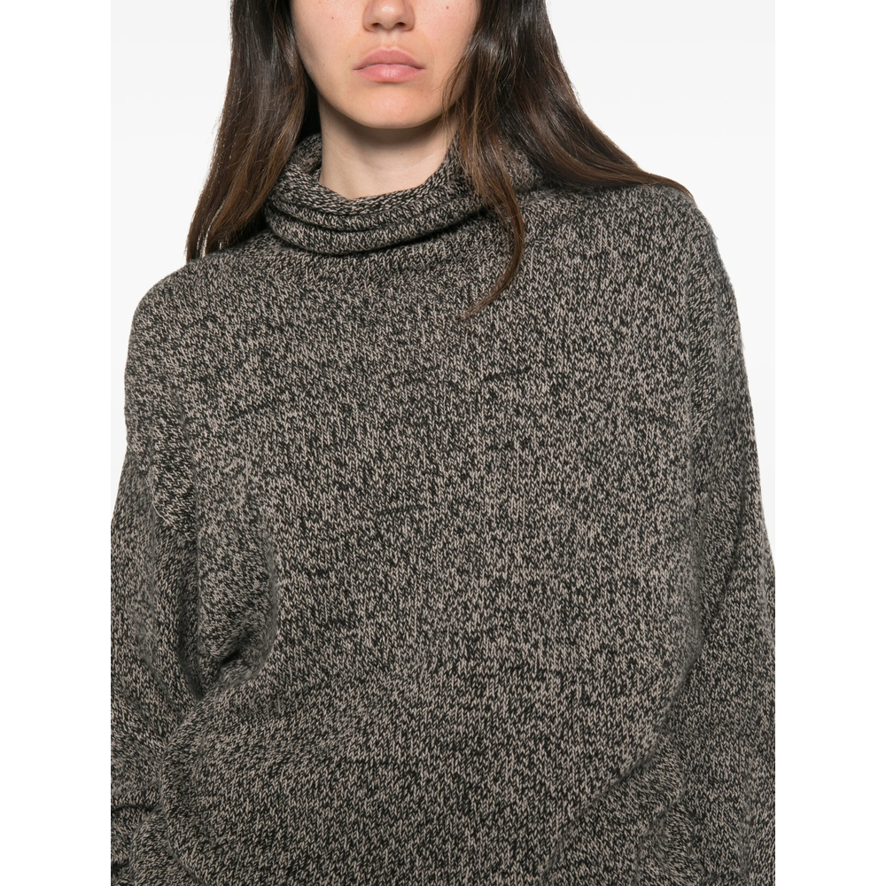 Kem Mock-Neck Marl-Knit Sweater