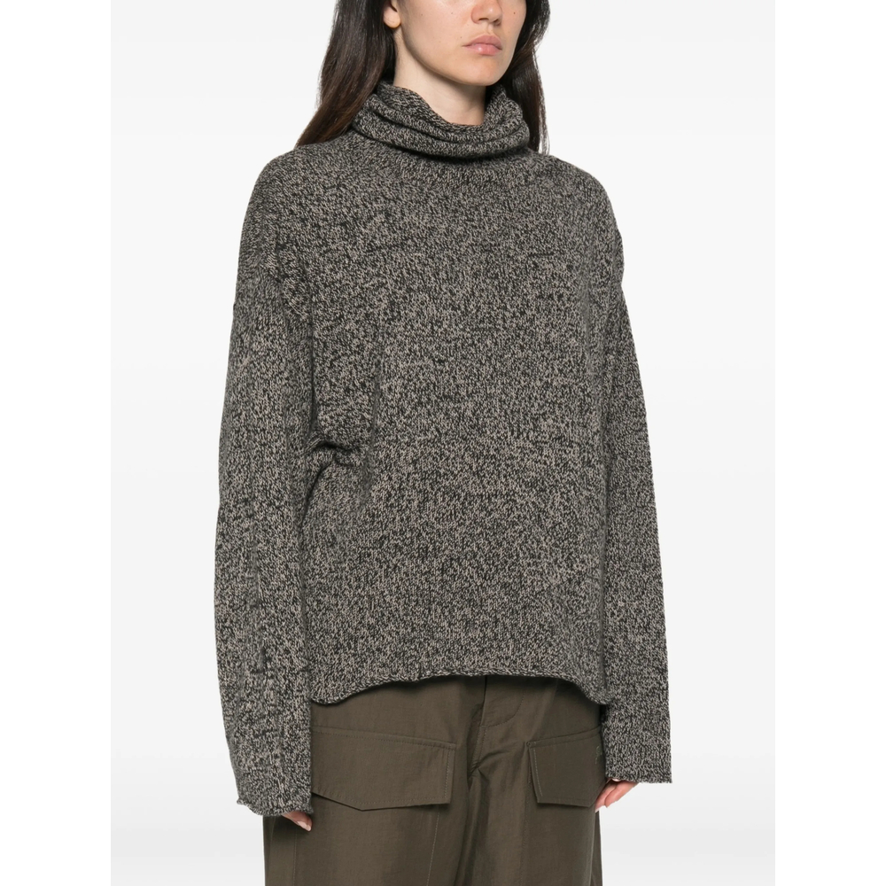 Kem Mock-Neck Marl-Knit Sweater
