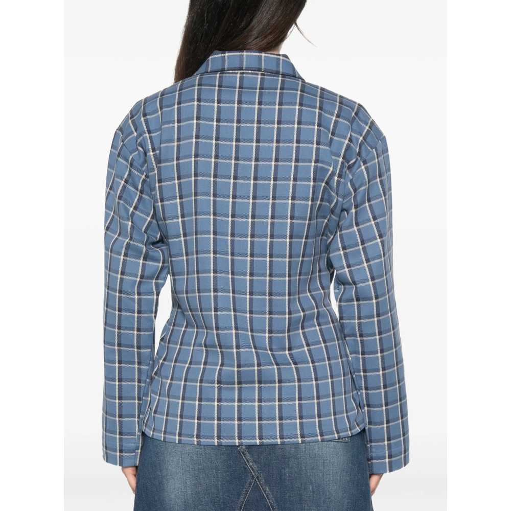 Limber Plaid-Fastening Tie-Fastening Shirt