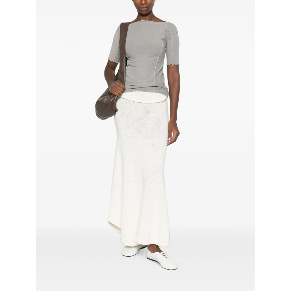 Ribbed-Knit Boat-Neck T-Shirt