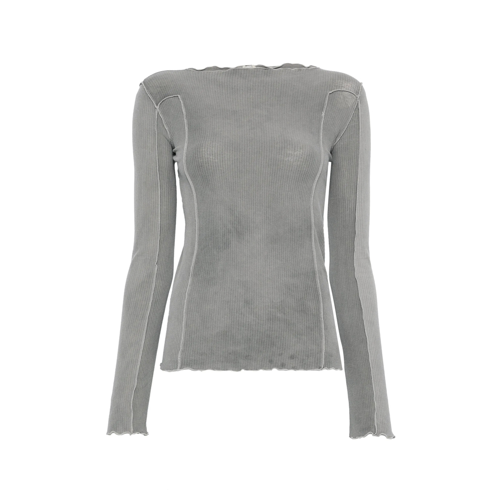 Baserange Omato Ribbed-knit Boat-neck Top